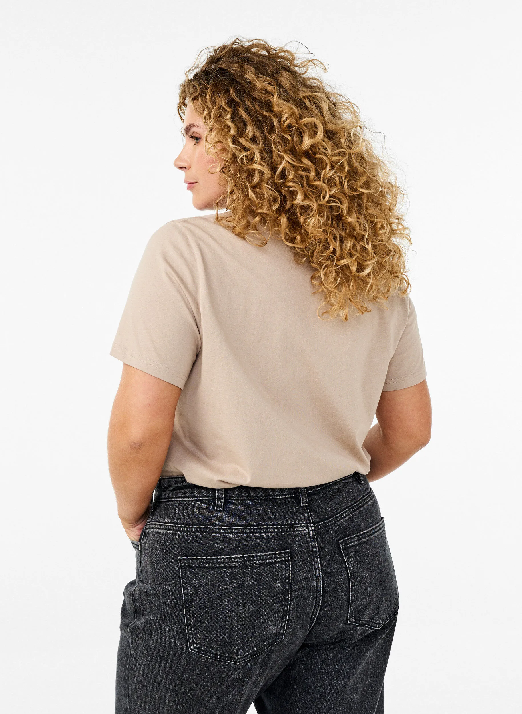 Basic-T-Shirt aus Baumwolle mit Rundhalsausschnitt