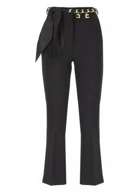   Elisabetta Franchi  Crepe Pants Black