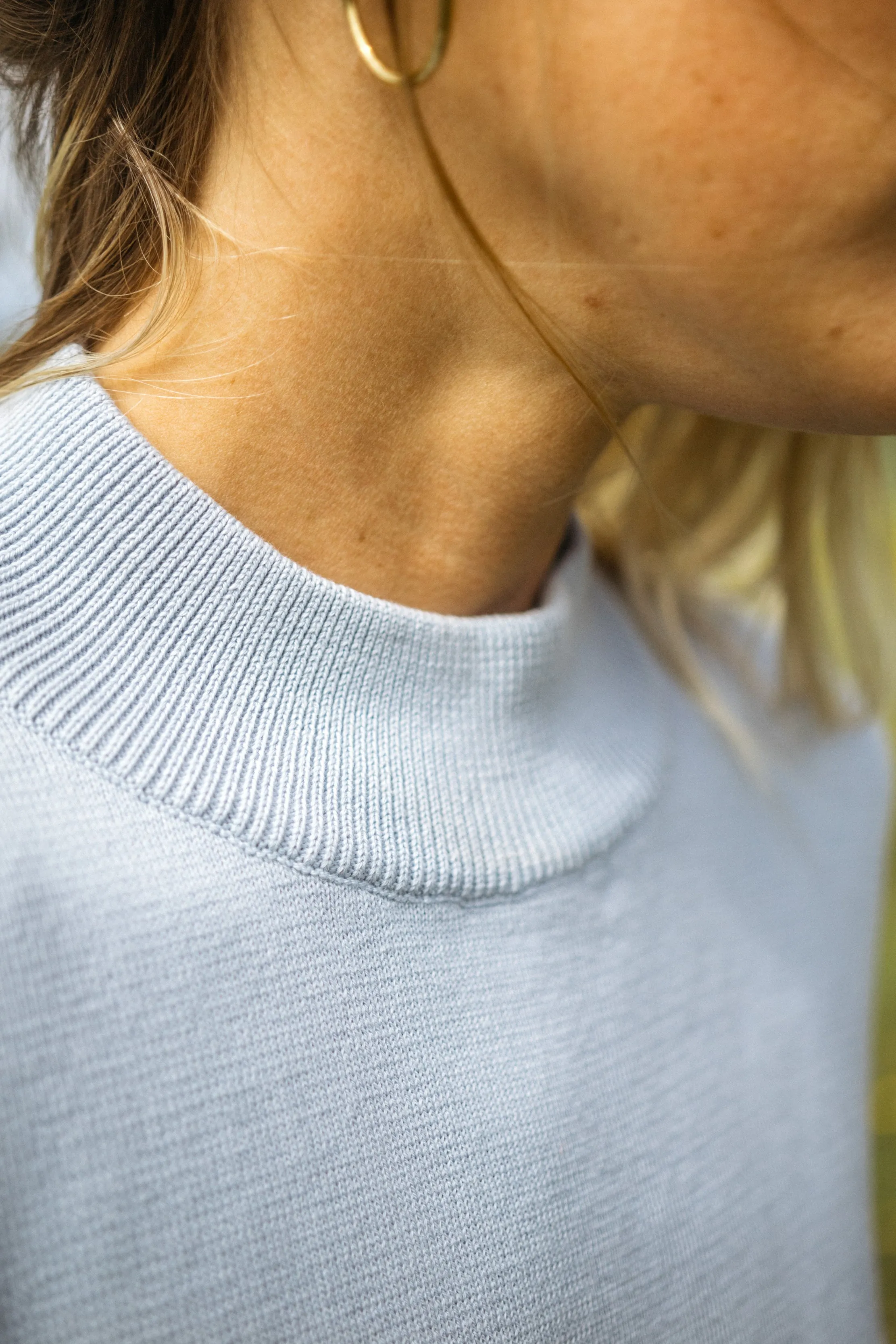 Full Milano Strickpullover Marina Dusty Blue