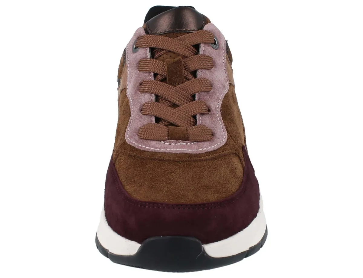GABOR Rollingsoft Damen Sneaker braun rot Veloursleder