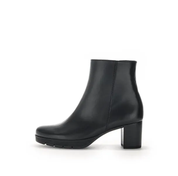 Gabor Stiefelette klassisch Leder Comfort- Mehrweite G schwarz S23  32.071.57