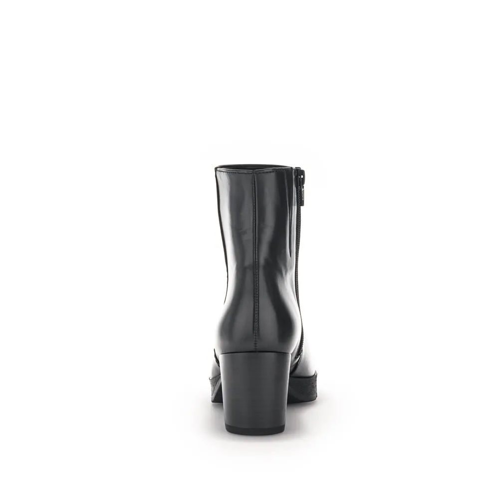 Gabor Stiefelette klassisch Leder Comfort- Mehrweite G schwarz S23  32.071.57