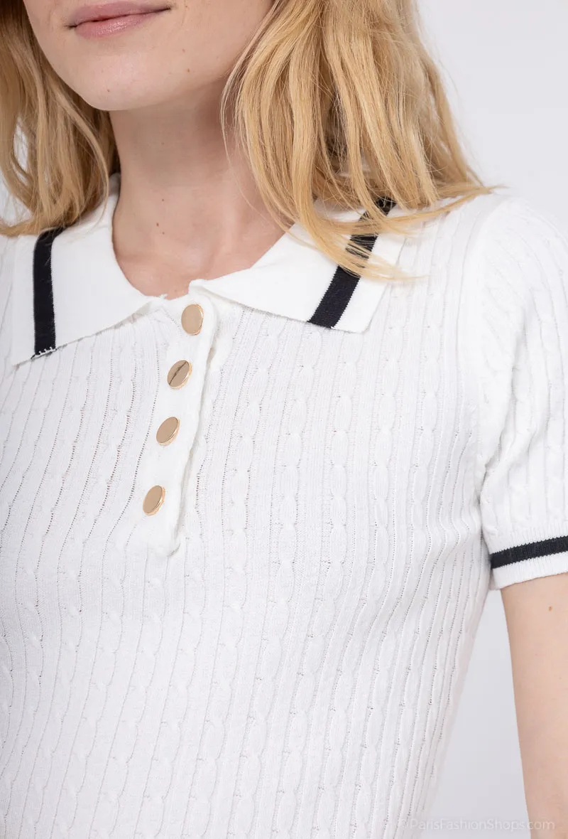Geknöpftes Strick-Poloshirt