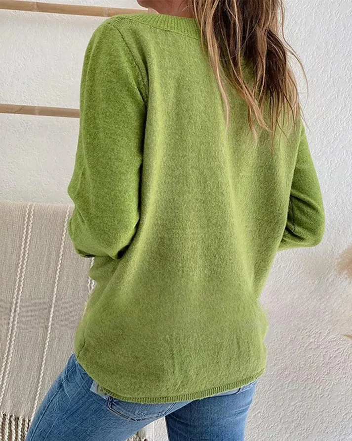 Heidi-Mode | Frauen Strickpullover mit Kreuzhals