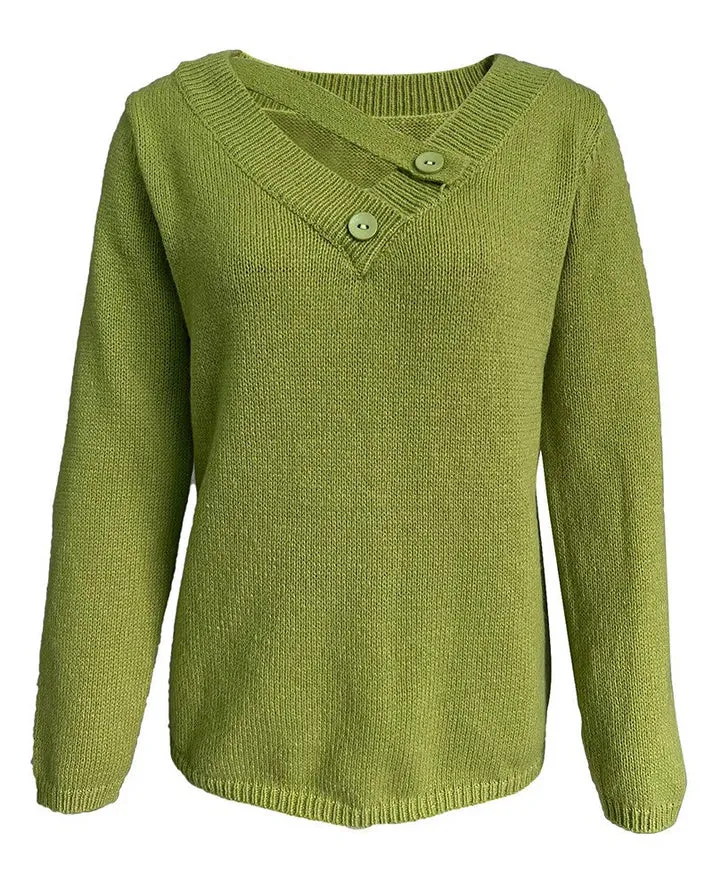 Heidi-Mode | Frauen Strickpullover mit Kreuzhals
