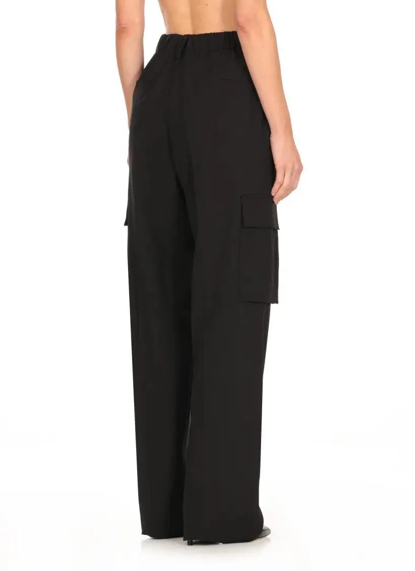 Herno  Wool Blend Palazzo Pants Black 