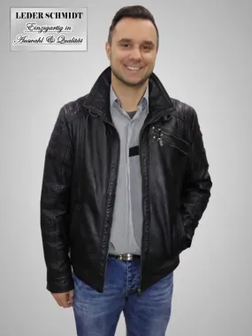Herren Lederjacke schwarz