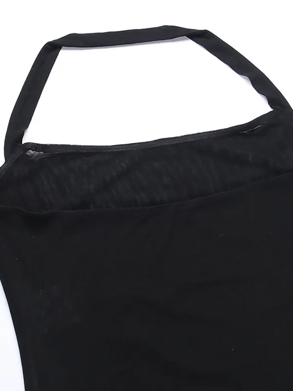 Minikleid mit Neckholder und O-Ring-Schlitz