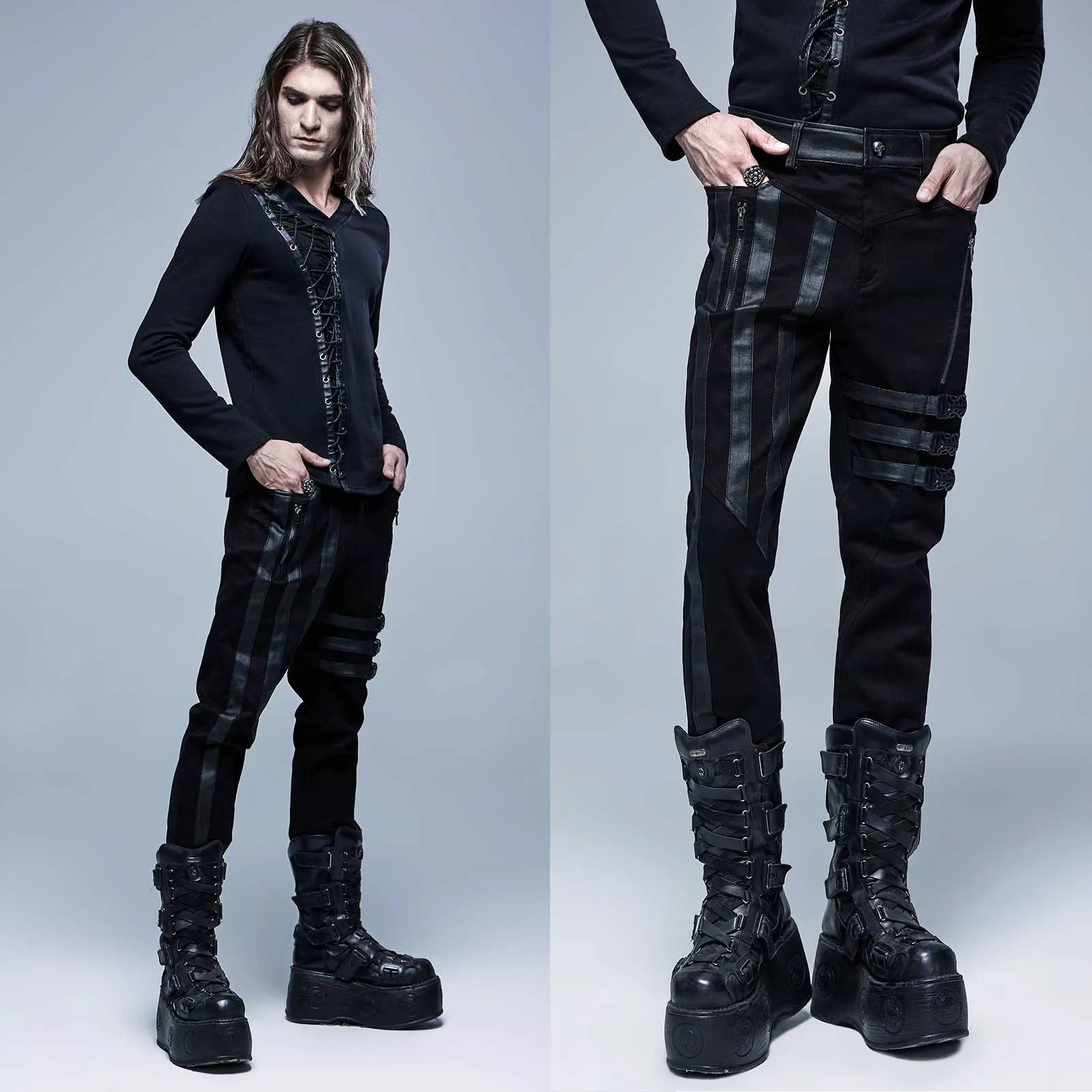 PUNK RAVE Leatherpatch Pants