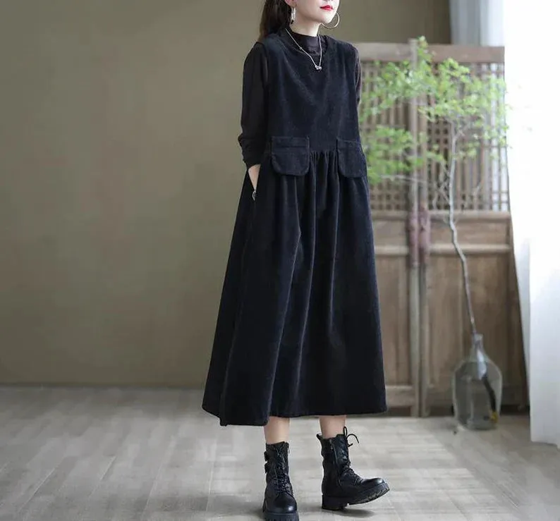 Retro corduroy dress