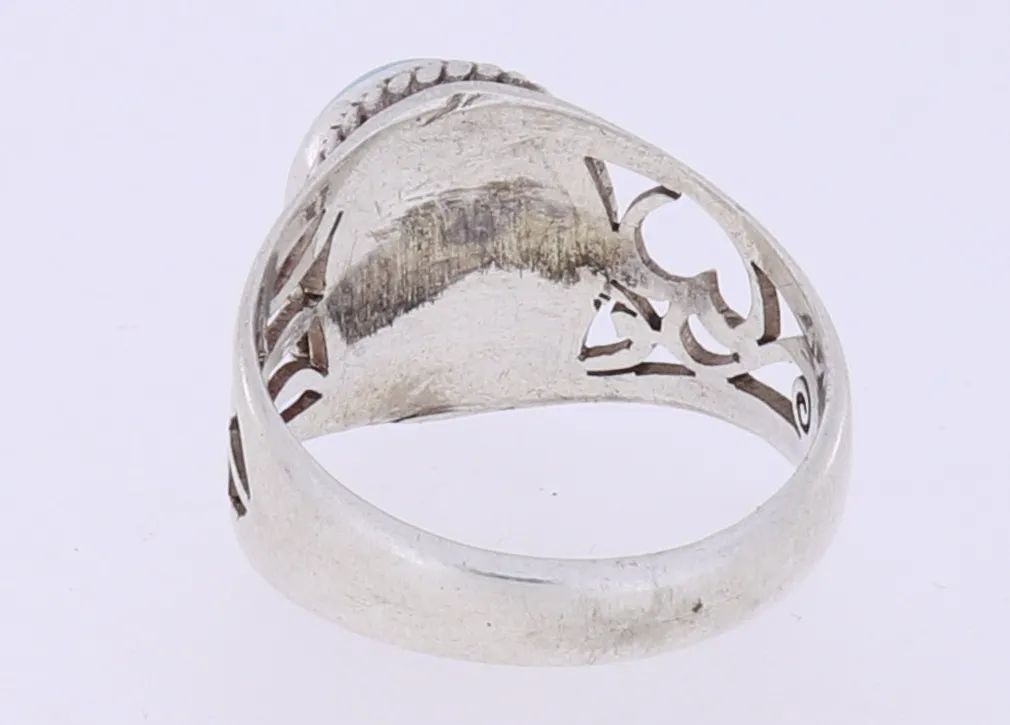 Ring mit Türkis aus echt Silber Größe 62 / 10 ausgesuchte Nepal Qualität VIII-05