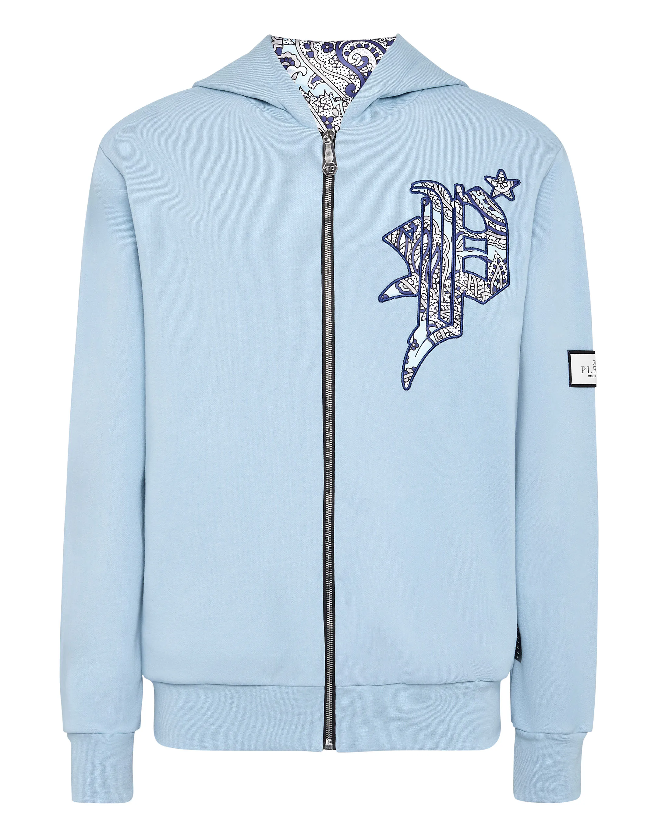 Satin Hoodie Sweatjacket Paisley Gothic Plein