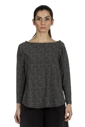 Schella Kann 2 Damen Stretch Langarm Shirt Print schwarz grau