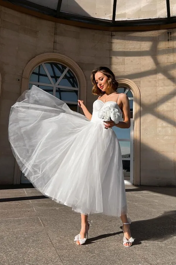 Schlichte Hochzeitskleider Kurz | A Linie Brautkleider Günstig