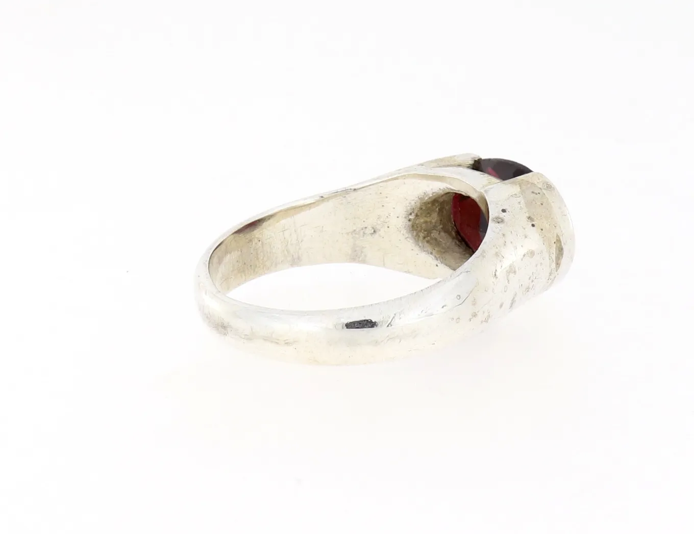 Schöner Ring mit langen Granat rot schlichte Fassung echt Silber Größe 68 – 5