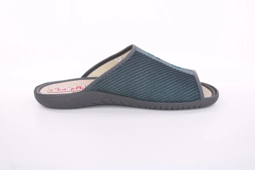 s`knöpfli Herren Pantolette Hausschuh blau S13 AC10786