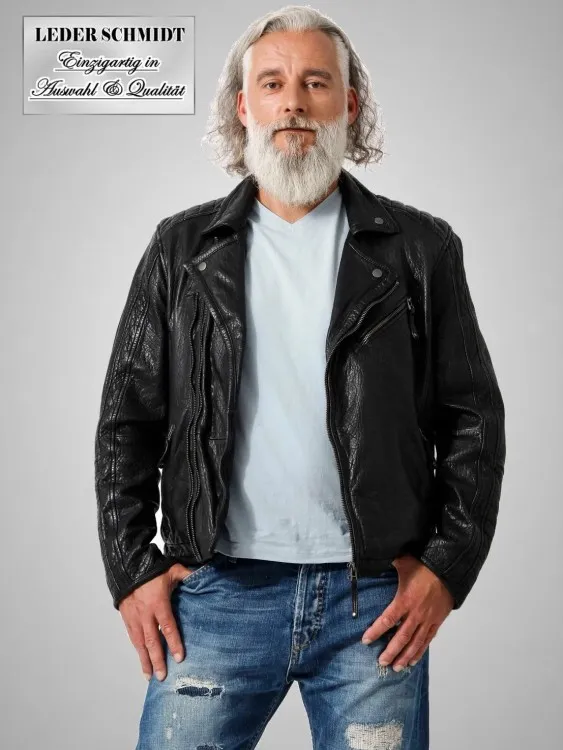 sportliche Herren Lederjacke