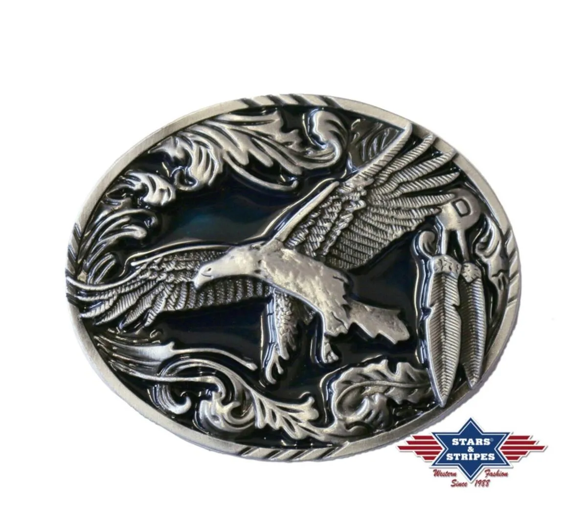 Stars & Stripes Western belt buckle GS-405 flying Eagle