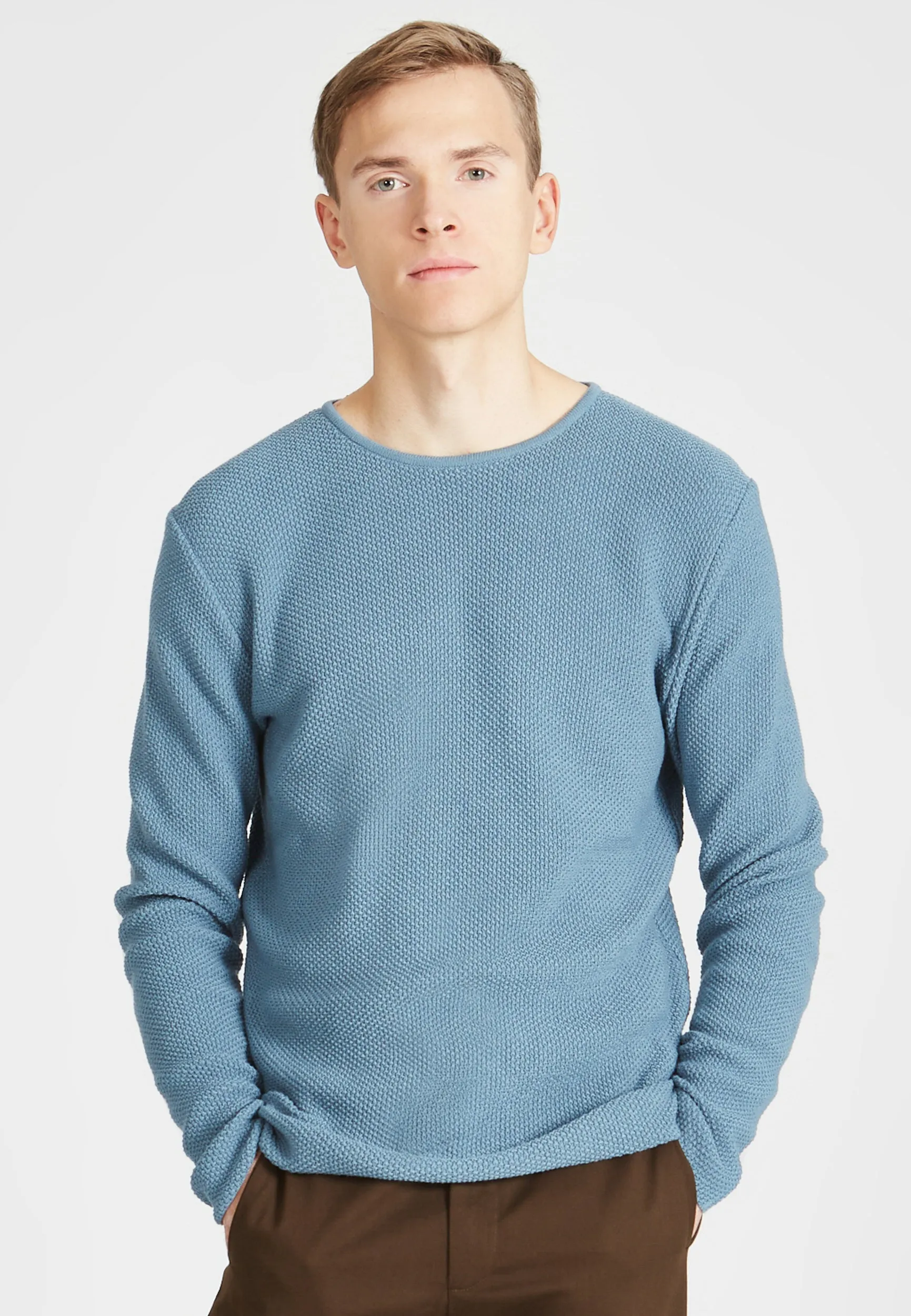 Strickpullover COLE aus Bio-Baumwolle - Arctic Blue