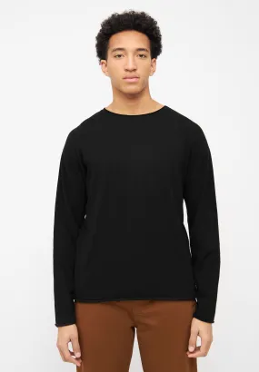 Strickpullover DAMON aus recycelter Wolle - Black