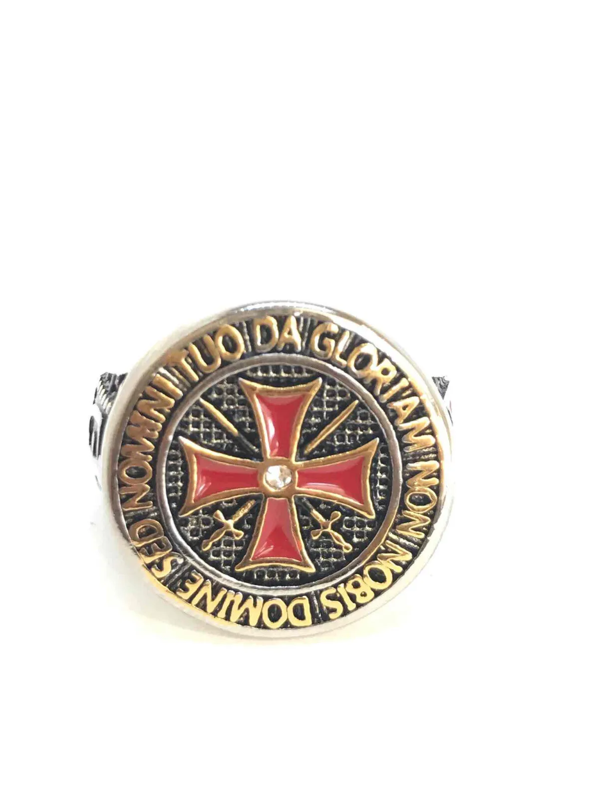 Templar cross steel ring
