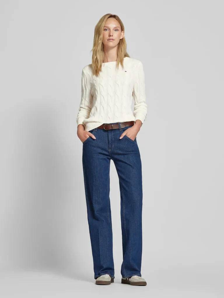 Tommy Hilfiger Strickpullover mit gerippten Abschlüssen (offwhite) online kaufen