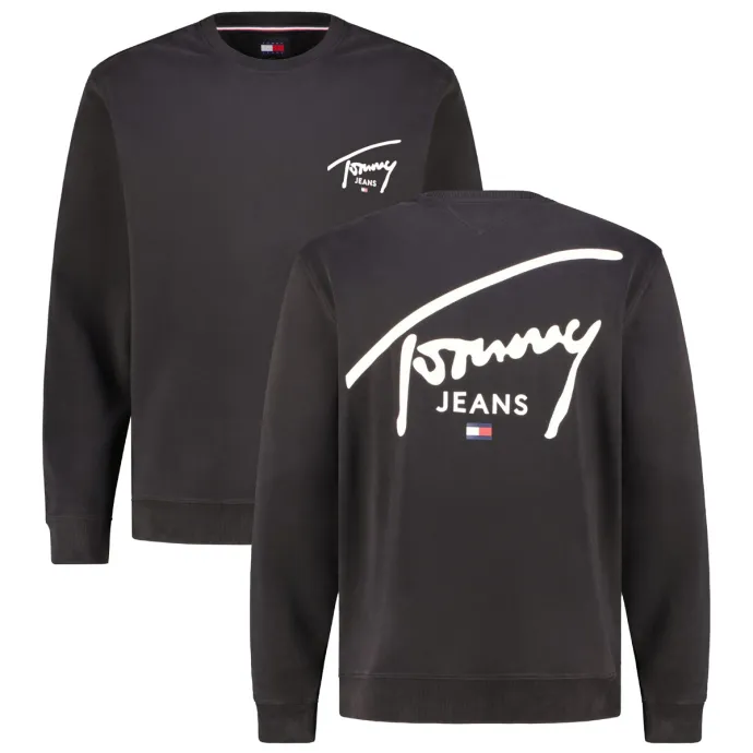 Tommy Jeans Sweatshirt aus Baumwolle, schwarz 