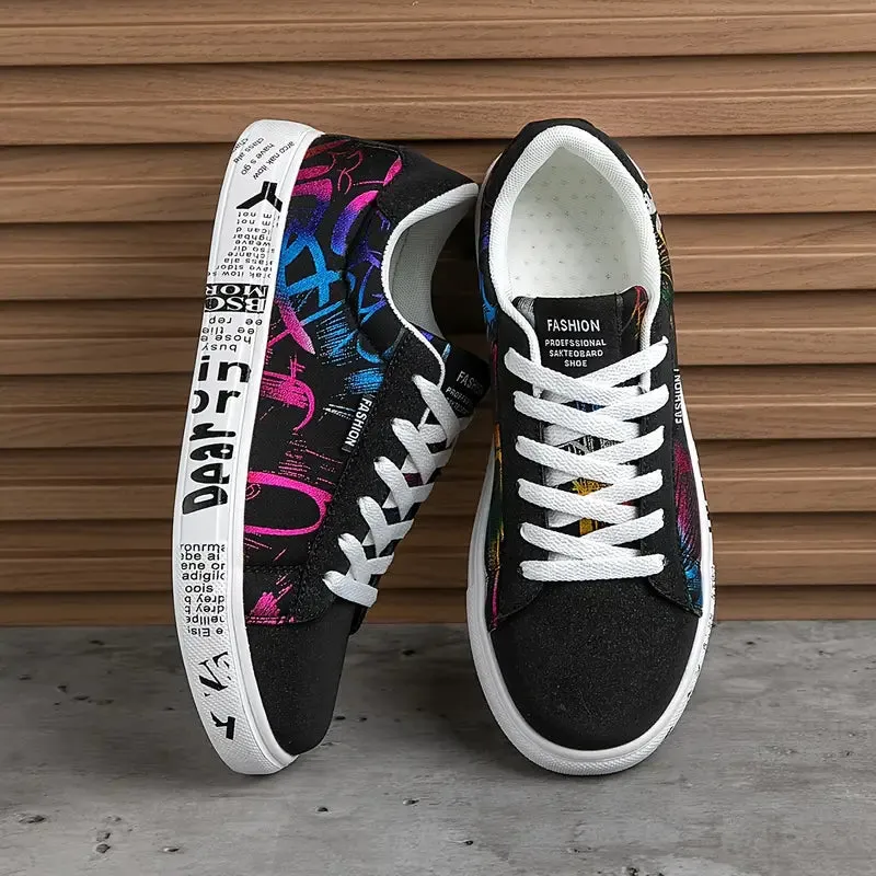 Trendy bunt gestreifte Low Top Skate Schuhe für Street Walking