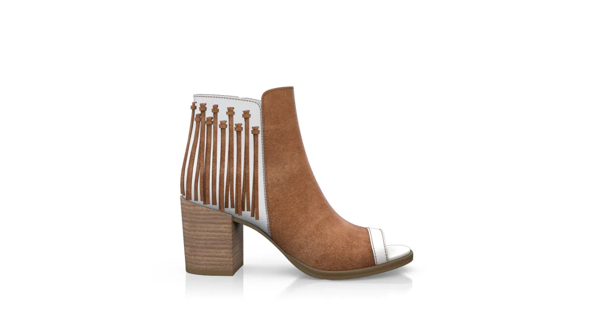 Zehenfreie Stiefelette mit Fransen 34295