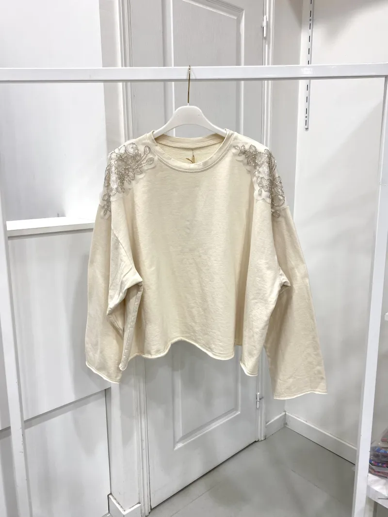 Übergroßes, extra dickes Baumwoll-Sweatshirt